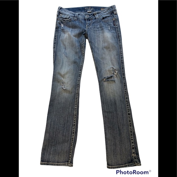 Silver Jeans | Jeans | Silver Mckenzie Distressed Slim Bootcut Jeans ...